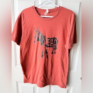 Bad Donkey Graphic Tee Bella + Canvas Large Funny Donkey Shirt